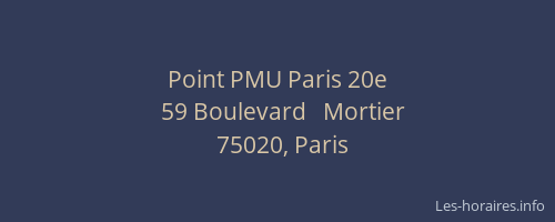 Point PMU Paris 20e