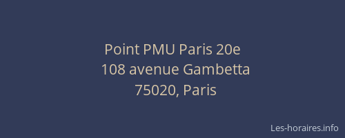 Point PMU Paris 20e