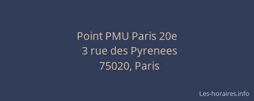 Point PMU Paris 20e