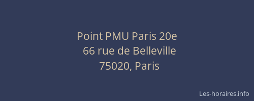 Point PMU Paris 20e