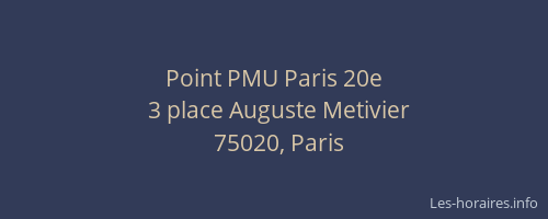 Point PMU Paris 20e