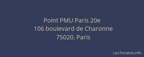 Point PMU Paris 20e