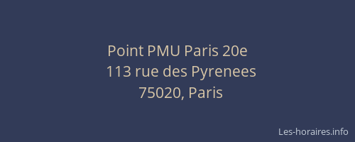Point PMU Paris 20e
