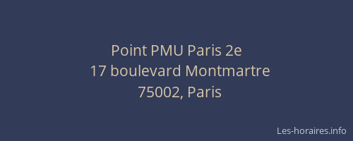 Point PMU Paris 2e