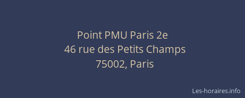 Point PMU Paris 2e