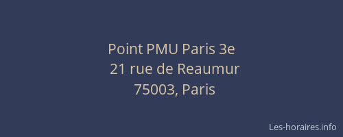 Point PMU Paris 3e