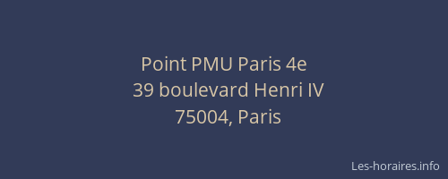 Point PMU Paris 4e