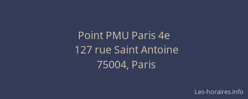Point PMU Paris 4e