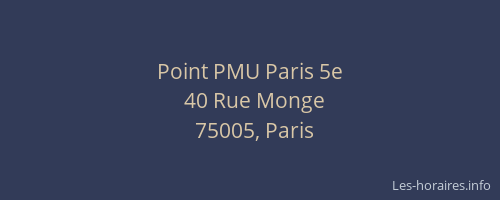Point PMU Paris 5e