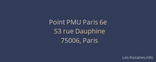 Point PMU Paris 6e
