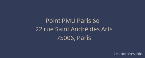 Point PMU Paris 6e