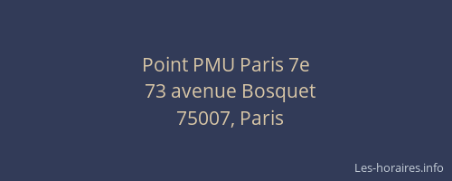 Point PMU Paris 7e