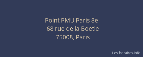 Point PMU Paris 8e