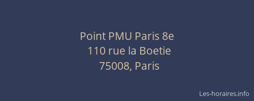 Point PMU Paris 8e