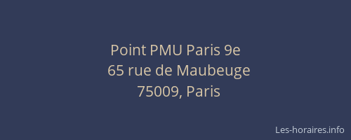 Point PMU Paris 9e