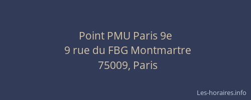 Point PMU Paris 9e