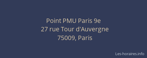 Point PMU Paris 9e