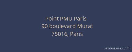 Point PMU Paris