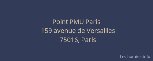 Point PMU Paris