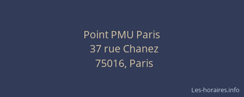 Point PMU Paris