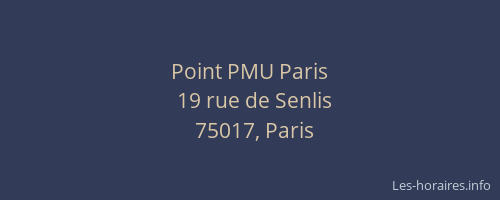 Point PMU Paris