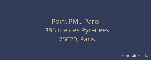 Point PMU Paris