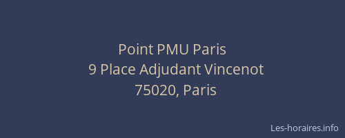 Point PMU Paris