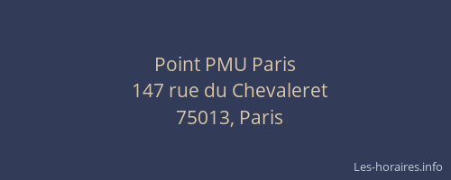 Point PMU Paris