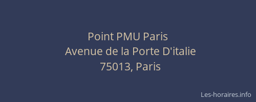 Point PMU Paris