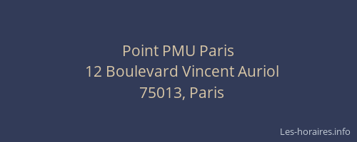 Point PMU Paris