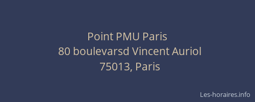Point PMU Paris