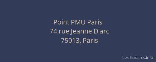 Point PMU Paris