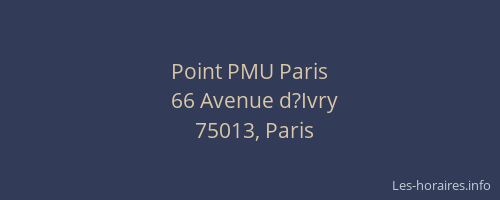 Point PMU Paris
