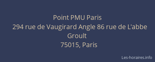 Point PMU Paris
