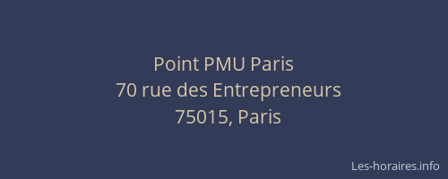 Point PMU Paris