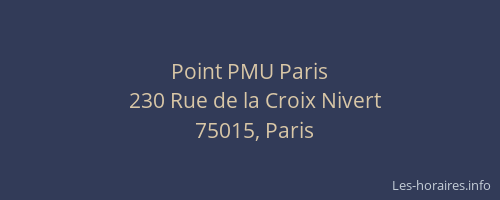 Point PMU Paris