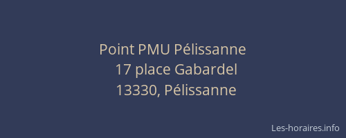 Point PMU Pélissanne