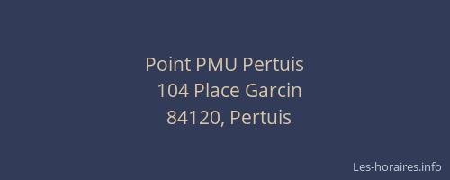 Point PMU Pertuis