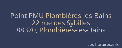 Point PMU Plombières-les-Bains