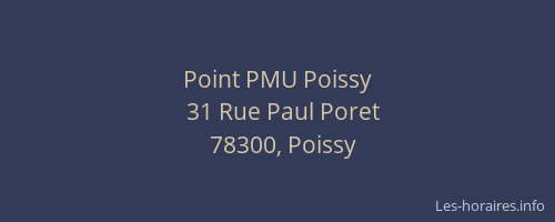 Point PMU Poissy