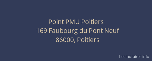 Point PMU Poitiers