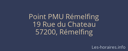 Point PMU Rémelfing