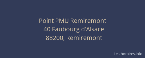 Point PMU Remiremont