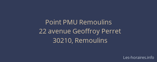Point PMU Remoulins