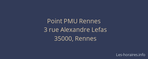 Point PMU Rennes