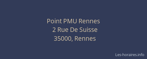 Point PMU Rennes