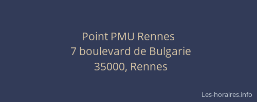 Point PMU Rennes