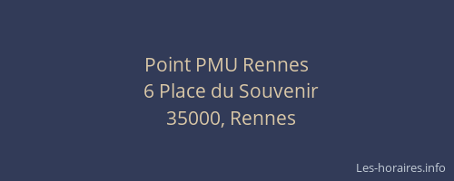 Point PMU Rennes