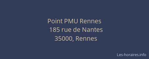 Point PMU Rennes