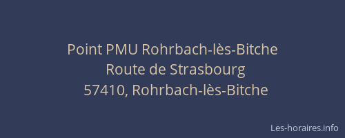 Point PMU Rohrbach-l&egrave;s-Bitche